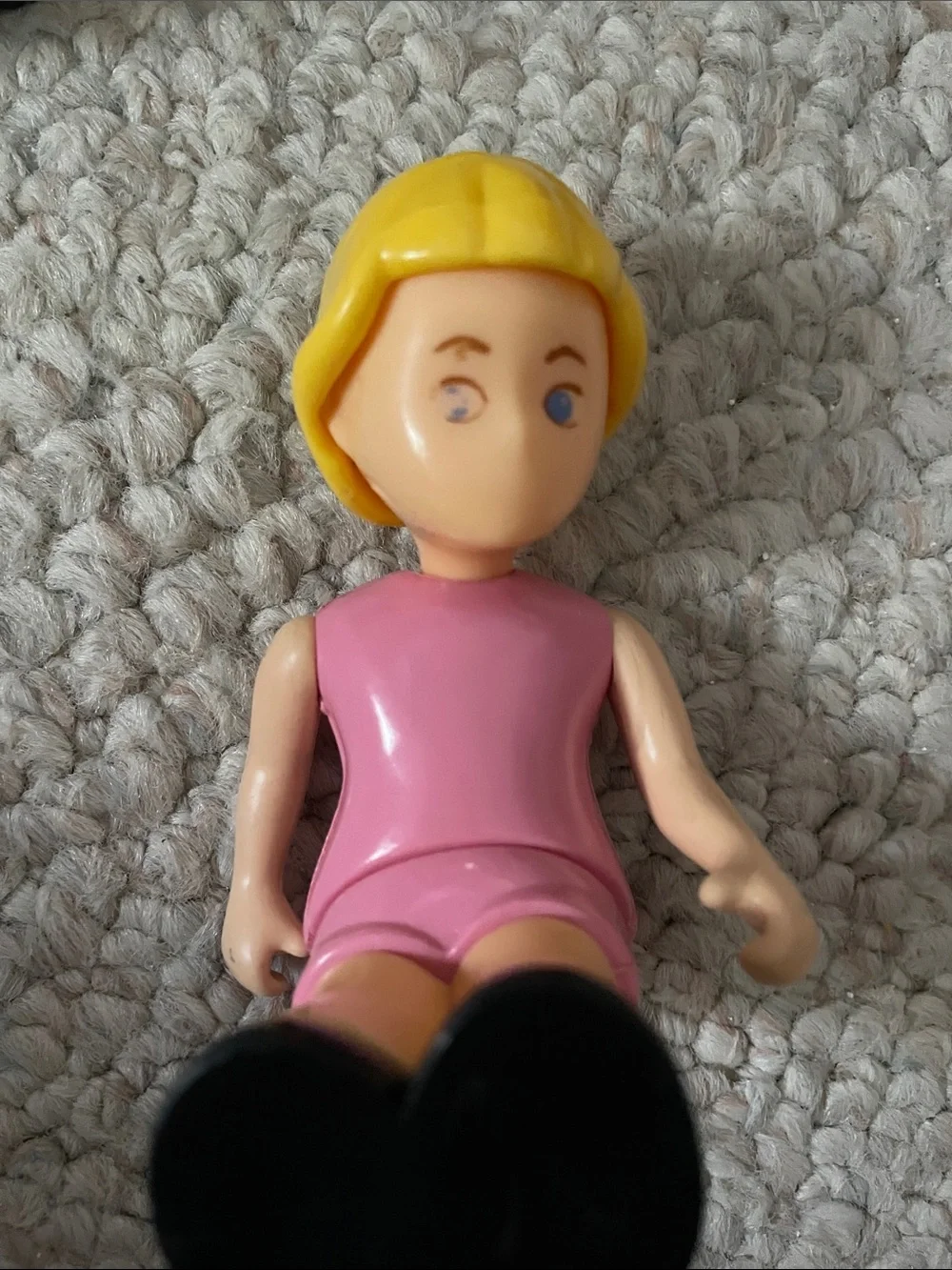 Vintage possible Assorted Kids Doll Figures - Pink, White, Teal, Yellow